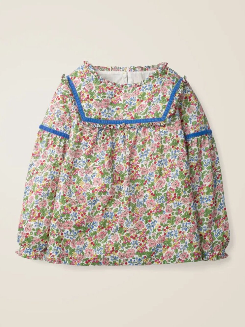 Mini Boden Frill Woven Top in GIRLS SIZE 6/7
